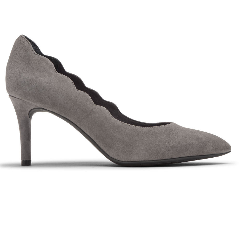 Rockport Heels For Womens Grey - Total Motion 75mm Scalloped - OE9674801